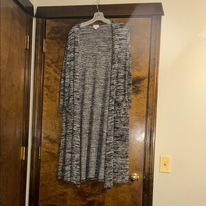 Gray and Black Striped Cardigan